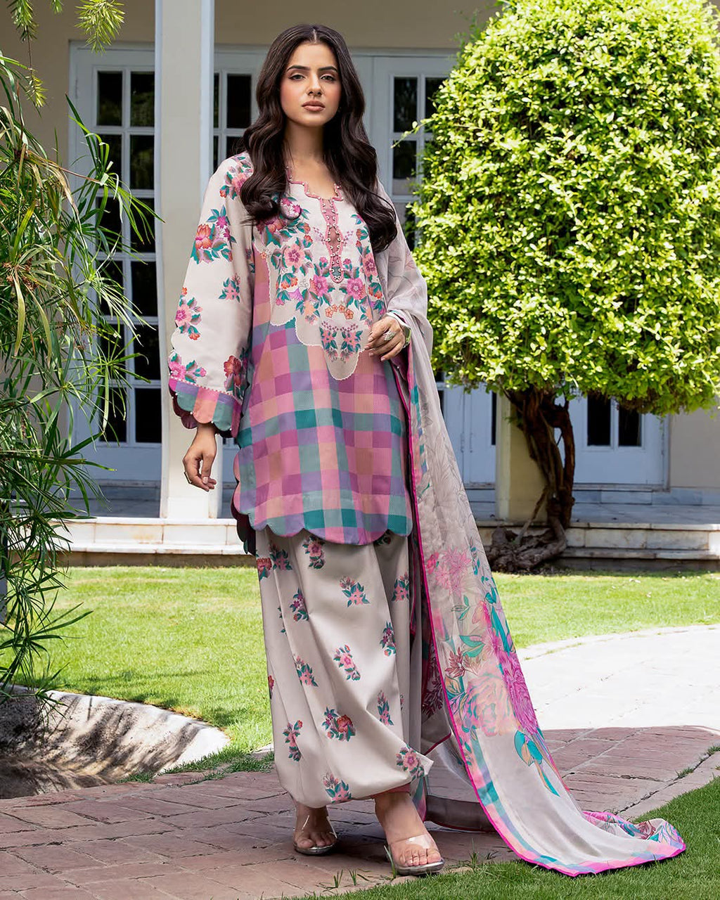 Orignal Chirmza luwn with chiffon dupptat Ready to wear