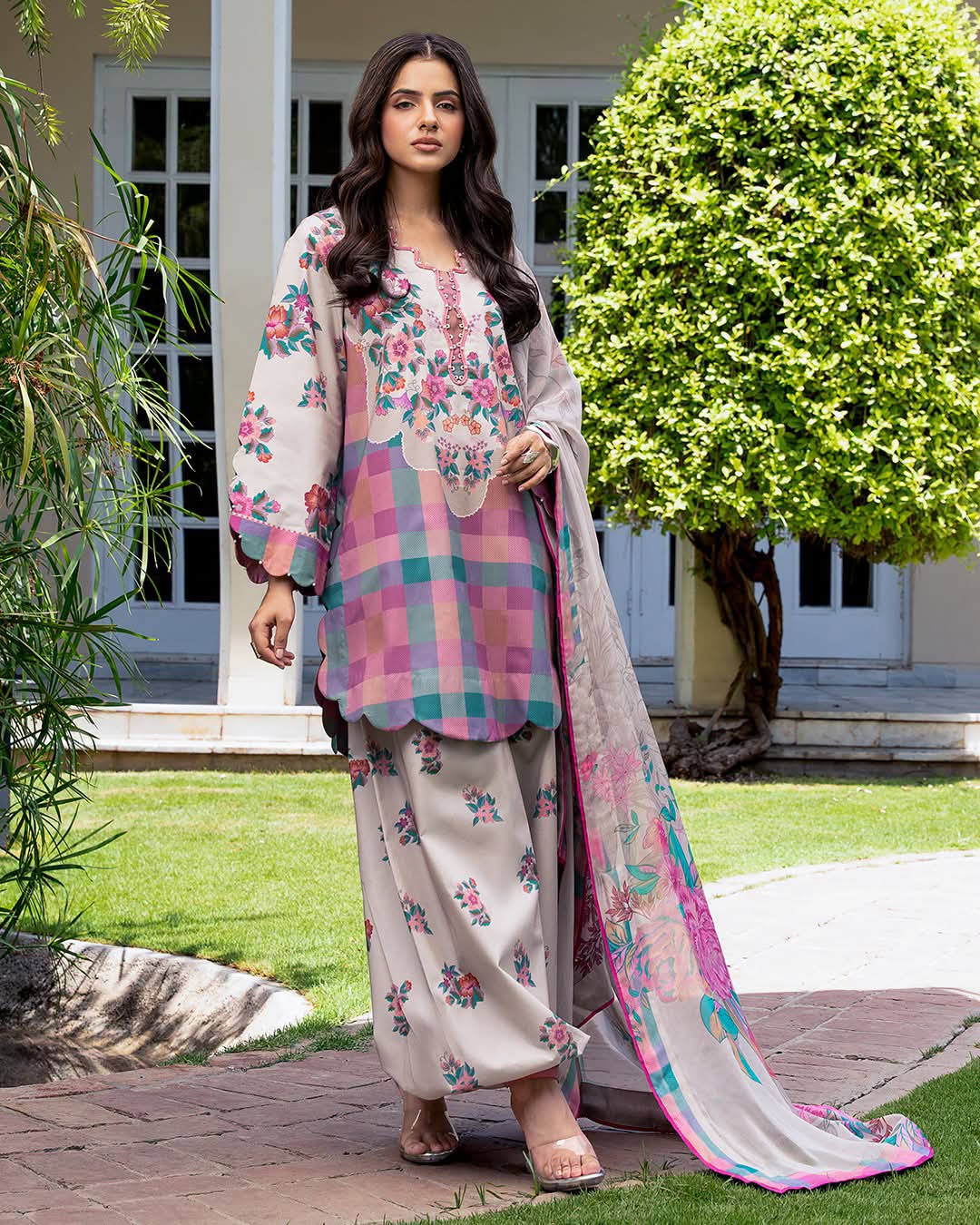 Orignal Chirmza luwn with chiffon dupptat Ready to wear