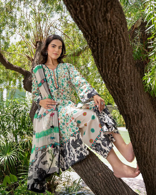 Original Chirmza C-Print Lawn with Chiffon Dupatta - Ready to Wear