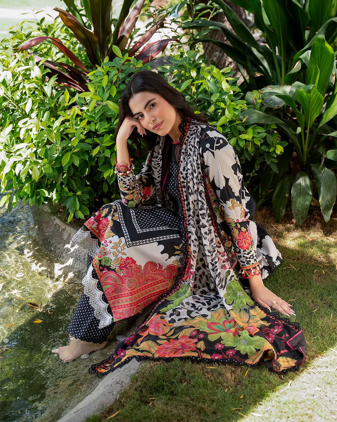 ORIGNAL CHIRMZE C print Luwn with chiffon dupptat