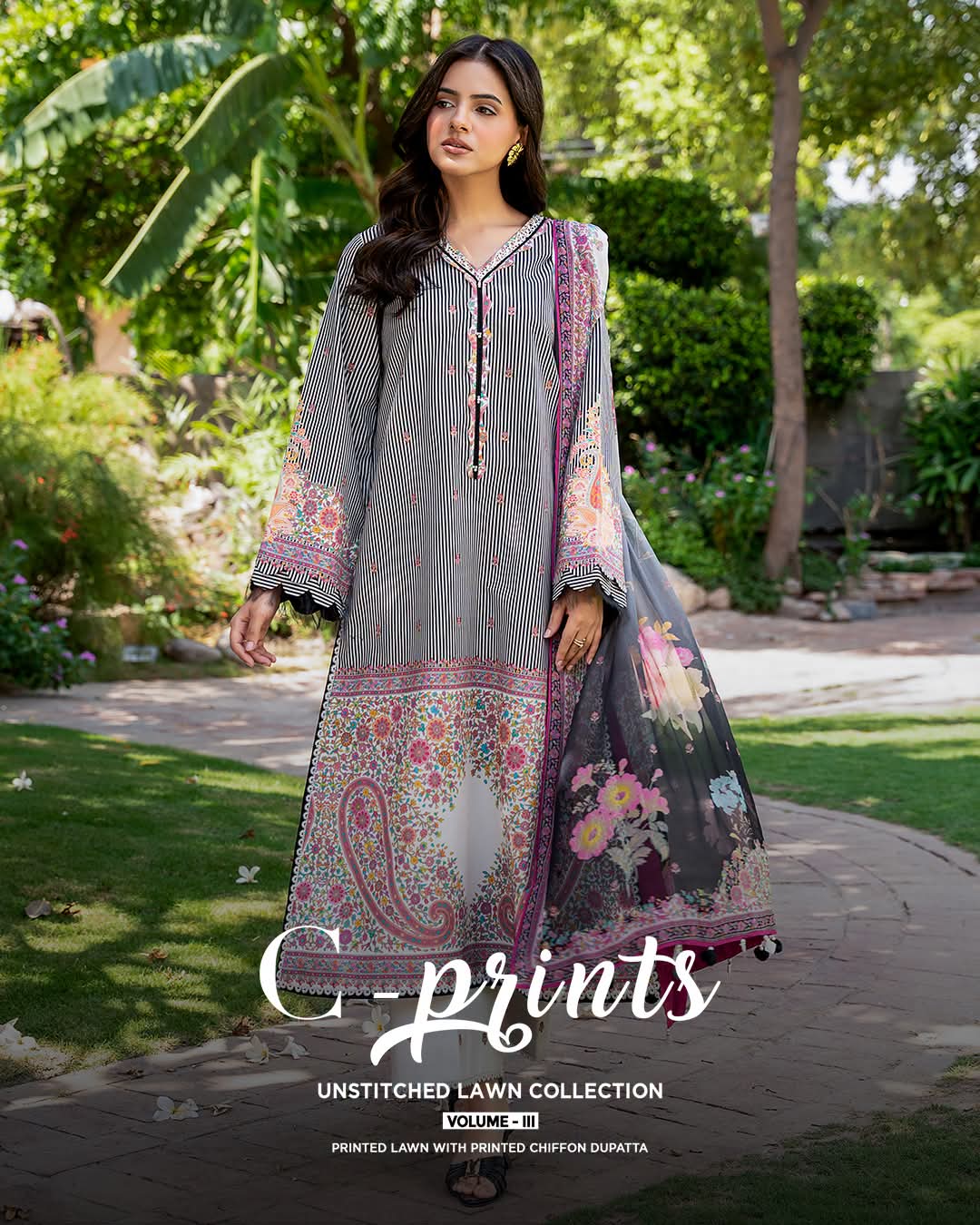 ORIGNAL CHIRMZA C- PRINT LUWN WITH CHIFFON DUPPTAT