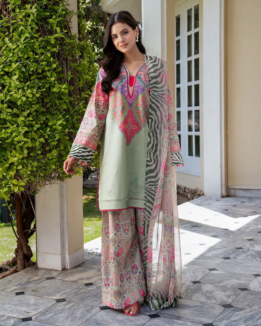 ORIGINAL CHIRMZA C -PRINT LAWN WITH CHIFFON DUPPTAT READY TO WEAR