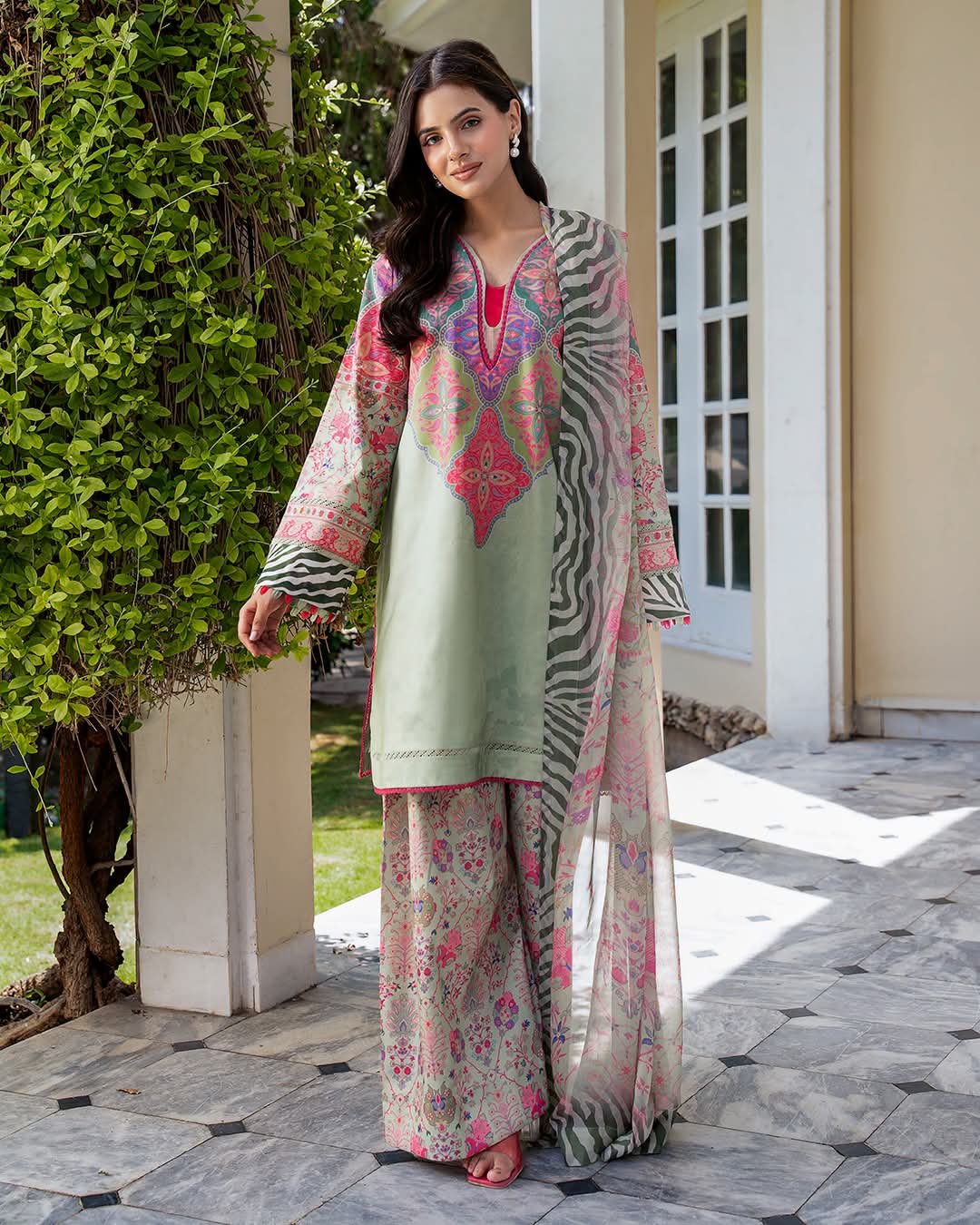 ORIGINAL CHIRMZA C -PRINT LAWN WITH CHIFFON DUPPTAT READY TO WEAR
