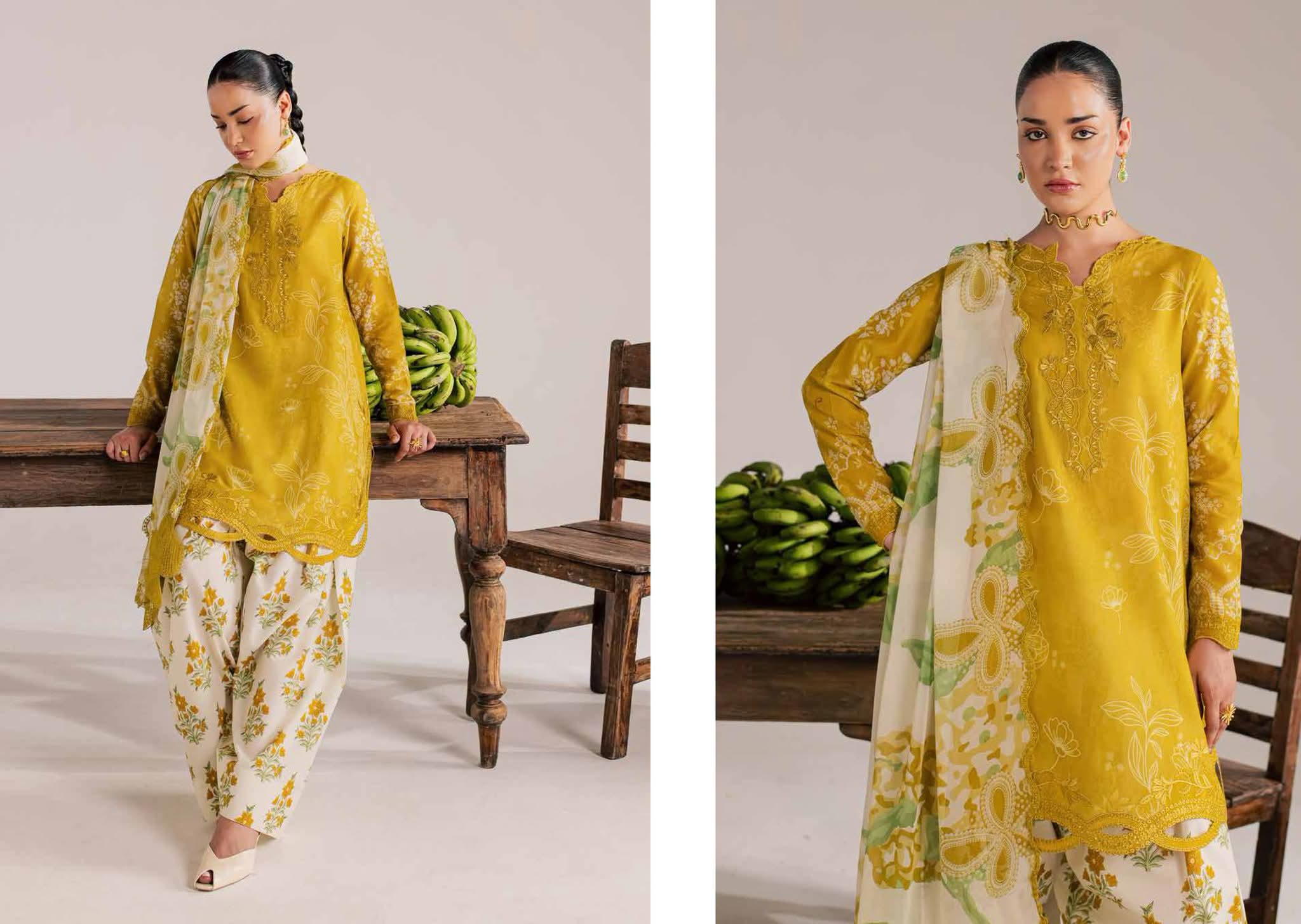 ORIGNAL NURAH EMBROIDED WITH EMBROIDE CHIFFON DUPPTAT READY MADE